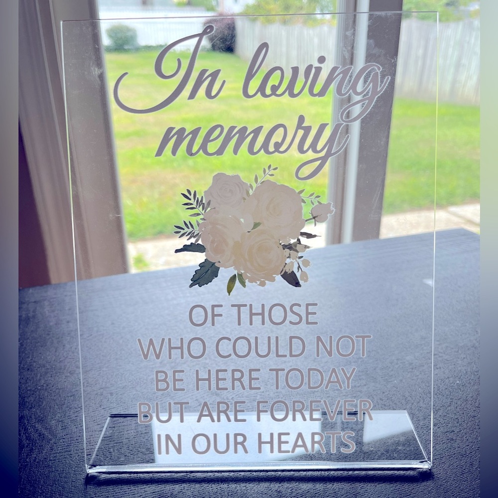 Wedding remembrance sign - lilac lettering